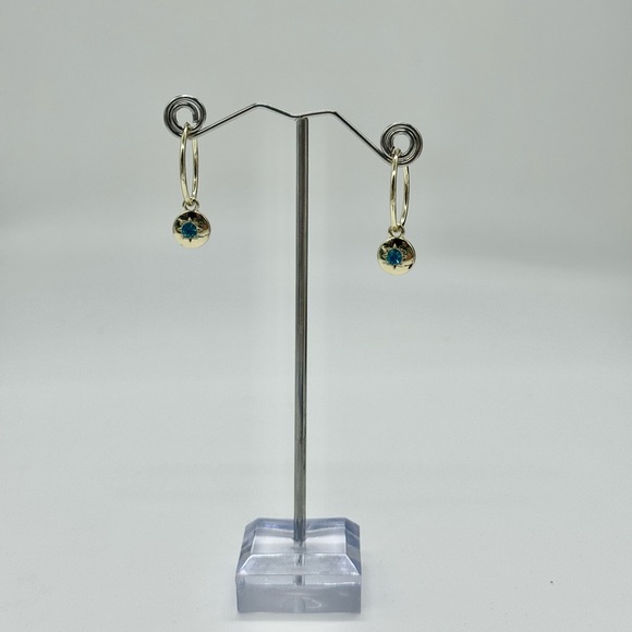 Rachel Roy Gold Plated Hoop Charm with Blue Crystal - Picture 11 of 13